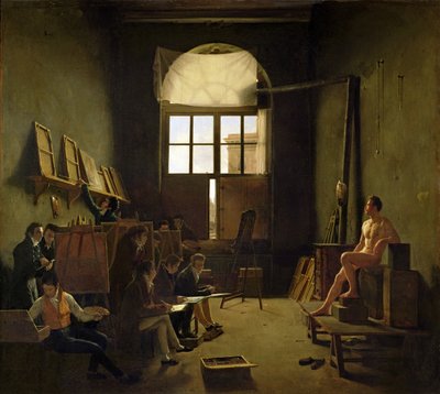 Atelier von David, 1814 von Leon Mathieu Cochereau